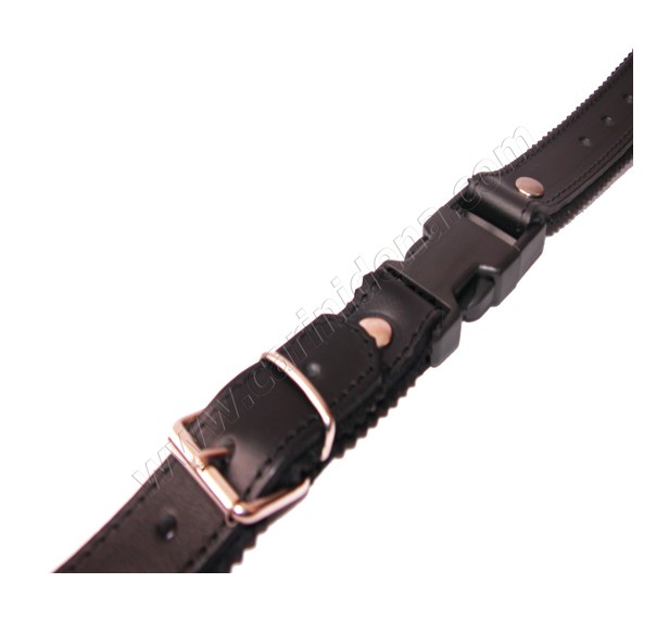 STRAPPINO SLOVENO CUOIO/FELTRO cm 2.5X25/43 NORMALE NERO