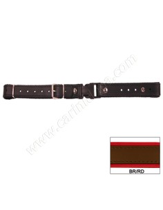 STRAPPINO SLOVENO CUOIO/FELTRO cm 2.5X25/43 NORMALE MARRONE/ROSSO