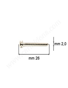 SPILLI OTT. NIKELATI - TESTA CILIND. FRESATA MM 2 x 26 (LUNGHI)