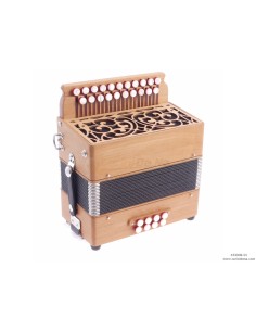 ORGANETTO ROL ST2  21/2 - 8/3+1REG - CILIEGIO - SOL/DO - BOTTONI PERLA BIANCO CON TRACOLLE - CON 1 POMELLO X REGISTRO 3A BASSI