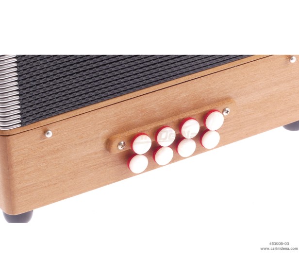 ORGANETTO ROL ST2  21/2 - 8/3+1REG - CILIEGIO - SOL/DO - BOTTONI PERLA BIANCO CON TRACOLLE - CON 1 POMELLO X REGISTRO 3A BASSI