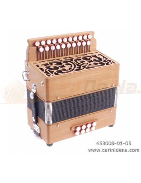 ORGANETTO ROL ST2  21/2 - 8/3+1REG - CILIEGIO - SOL/DO - BOTTONI PERLA BIANCO CON TRACOLLE - CON 1 POMELLO X REGISTRO 3A BASSI