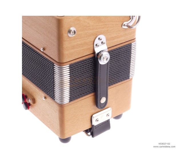 ORGANETTO ROL ST2  21/2 - 8/3+1REG - CILIEGIO - SOL/DO - BOTTONI PERLA NERO CON TRACOLLE - CON 1 POMELLO X REGISTRO 3A BASSI