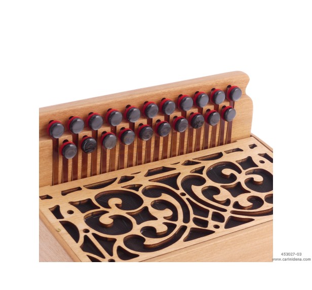 ORGANETTO ROL ST2  21/2 - 8/3+1REG - CILIEGIO - SOL/DO - BOTTONI PERLA NERO CON TRACOLLE - CON 1 POMELLO X REGISTRO 3A BASSI