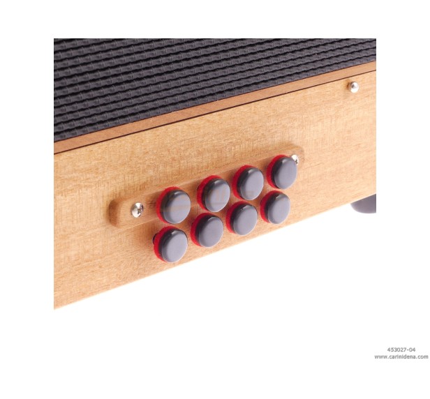 ORGANETTO ROL ST2  21/2 - 8/3+1REG - CILIEGIO - SOL/DO - BOTTONI PERLA NERO CON TRACOLLE - CON 1 POMELLO X REGISTRO 3A BASSI