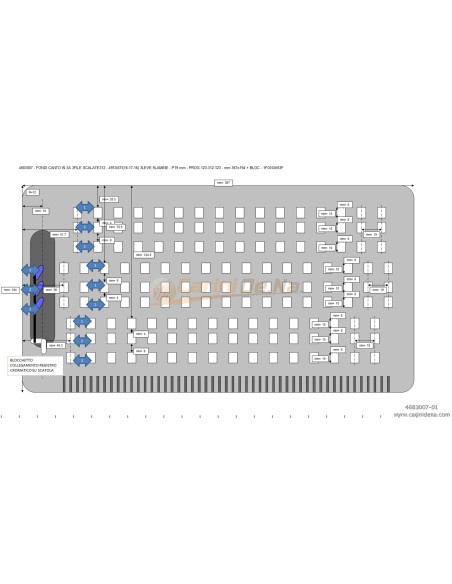FONDI CANTO IN 3A 3FILE SCALATE312 - 49TASTI(16-17-16) 3LEVE 9LAMINE - P19 mm - PROG.123-312-123 - mm 367x194 + BLOC - 1FON3A93F