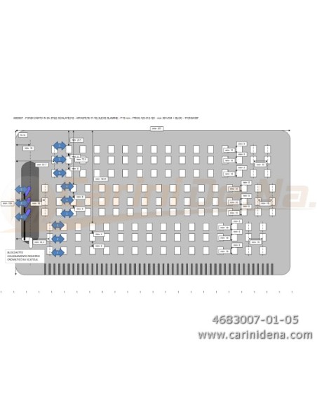 FONDI CANTO IN 3A 3FILE SCALATE312 - 49TASTI(16-17-16) 3LEVE 9LAMINE - P19 mm - PROG.123-312-123 - mm 367x194 + BLOC - 1FON3A93F