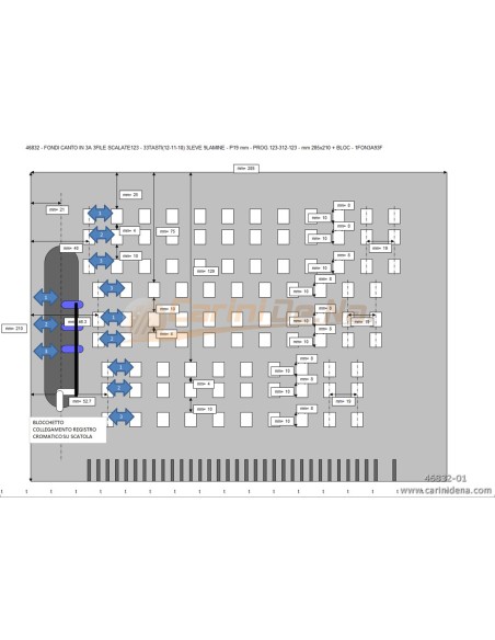 FONDI CANTO IN 3A 3FILE SCALATE123 - 33TASTI(12-11-10) 3LEVE 9LAMINE - P19 mm - PROG.123-312-123 - mm 285x210 + BLOC - 1FON3A93F