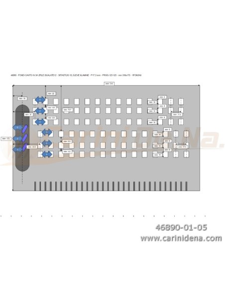 FONDI CANTO IN 3A 2FILE SCALATE12 - 30TASTI(15-15) 3LEVE 6LAMINE - P17,3 mm - PROG.123-123 - mm 310x175 - 1FON3A6