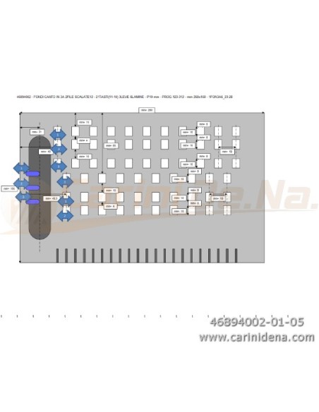 FONDI CANTO IN 3A 2FILE SCALATE12 - 21TASTI(11-10) 3LEVE 6LAMINE - P19 mm - PROG.123-312 - mm 260x160 - 1FON3A6_23-28