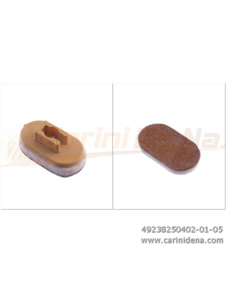 VALVOLE PLAST. AUSTR. NORM. OVALI + PELLE/FELTRO mm 2,5 MARRONE/BIANCO