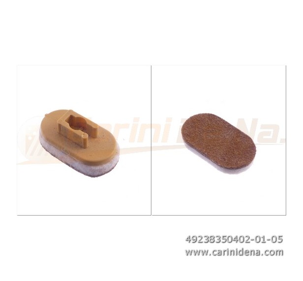 VALVOLE PLAST. AUSTR. NORM. OVALI + PELLE/FELTRO mm 3,5 MARRONE/BIANCO